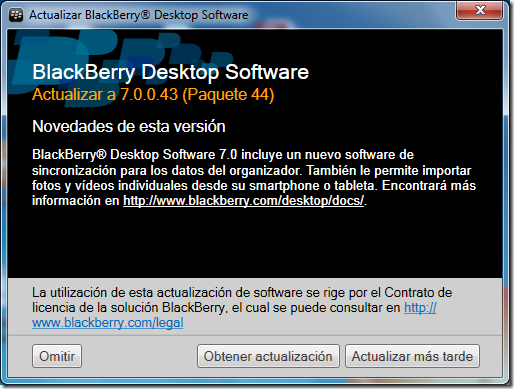 DesktopManager7 BlackBerry Desktop Software para PC actualizado