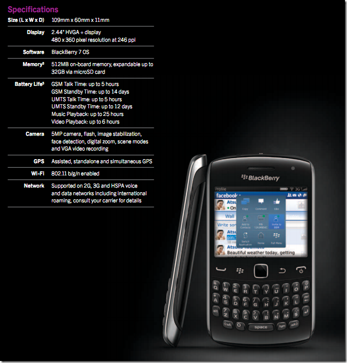 BlackBerry Curve 9350/9360/9370 anunciados oficialmente